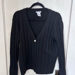 Sweet Romeo Black Ribbed Cardigan